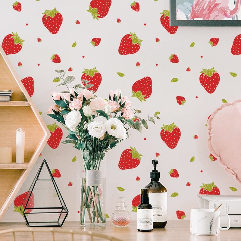 Fujitoya Strawberry Wall Sticker, Decorative, Stylish, Removable