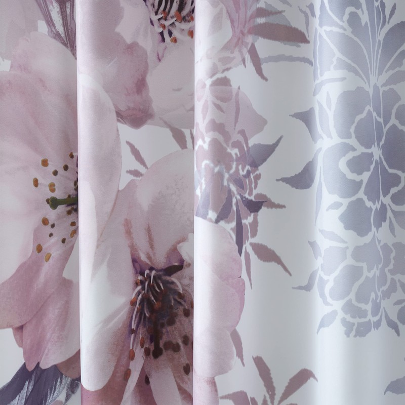 Catherine Lansfield Dramatic Floral 180x180cm Shower Curtain Blush Pink