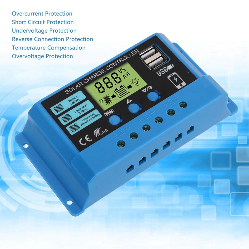 Solar Charge Controller 12V 24V Battery Solar Panel Charging Regulator