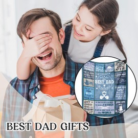 Einanmut Gifts for Dad, Dad Christmas Best Gifts from Daughter or Son - Throws Blanket,Dad Birthday Gifts, Retirement Gifts Presents for Dad,Xmas Gifts for Daddy New Dad Stepdad Father in Law