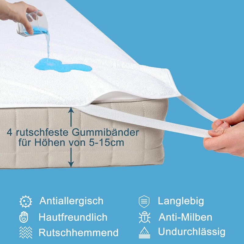 Beedsooth Mattress Protector 70 x 140 cm Waterproof, Non-Slip and