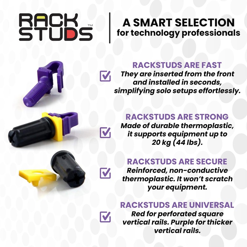 Rackstuds P20 Series II - Server Rack Screws 20-Pack |