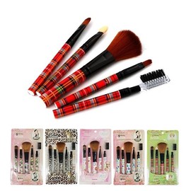 5-Piece Makeup Brush Set Beauty Leopard 4ea
