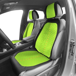 FH Group Car Seat Covers Front Set Ultra Automotive Seat Cushions-Low Back Car Seats,Universal Fit,GREEN Automotive Seat Cover,Car Seat Cushion,Airbag Compatible Car Seat Cover for SUV,Sedan with Gift