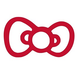 Cute Kitty Bow Vinyl Sticker Decals (Pack of 2) for Car Bumper Window Laptop Tablet Phone (8" x 4.5", Red)