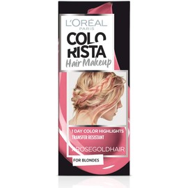 L'Oréal Paris Colorista Hair Makeup Temporary Dye 1 Day for Strands and Tips, Colour for Blonde, Meches Pink Gold, 30 ml