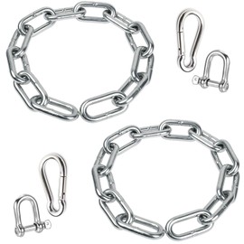 VQOIHP Stainless Steel Coil Chain,5MMx11.8 Inch Stainless Steel Chain,Heavy Duty Stainless Steel Chain 550LB for Punching Bags,Metal Decorative Chain for Hanging Chairs,Chandeliers,Guardrails,Pet