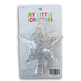Silver Glitter Wire Star Mini Tree Topper - 5 Inch