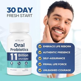 Probióticos Orales para el Mal Aliento: 11 Mil Millones de Ufc de Masticables para Dientes y Encías, Sequedad Bucal, Restauración de Encías, Aliento F
