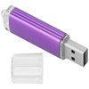 USB Flash Drive Transparent Cover Purple Portable Storage Memory Stick