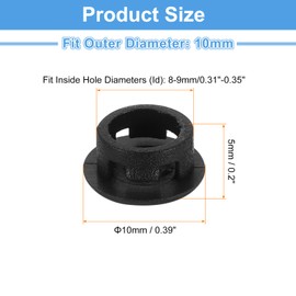 sourcing map 28 Pcs Round Plastic Plug, Black Tubing End Cap Plugs, 10mm(0.39 Inch) Furniture Leg Pipe Insert, Glide Protection for Chair, Sofa, Table, Shelf