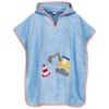 Playshoes Unisex Children's Terry Towelling Poncho Bathrobe Towel, Bulldozer