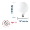 Velamp Opal LED Globe G125 18W 2500LM E27 6500K
