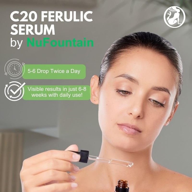 NuFountain® C20® Ferulic HAND CRAFTED C20 L-Ascorbic Acid Serum. Made