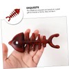 FOMIYES 1pc Wooden Fish Bone Shaped Comb Natural Creative Massage