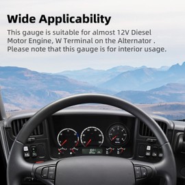 Diesel RPM Tachometer 2-1/16" 52mm Automotive Tachometer for Car Interior 0-6000 RPM Tach Gauge 2" Tachometer Gauge for 2-8 Cylinder Diesel Engine Tachometer 12V