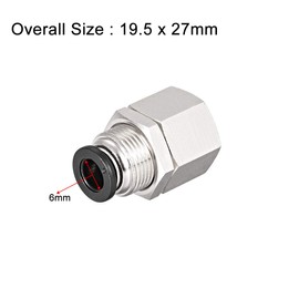sourcing map 6mm Tube to 1/4 BSPT Push Lock Fitting, Bulkhead Union Air Fittings 2pcs