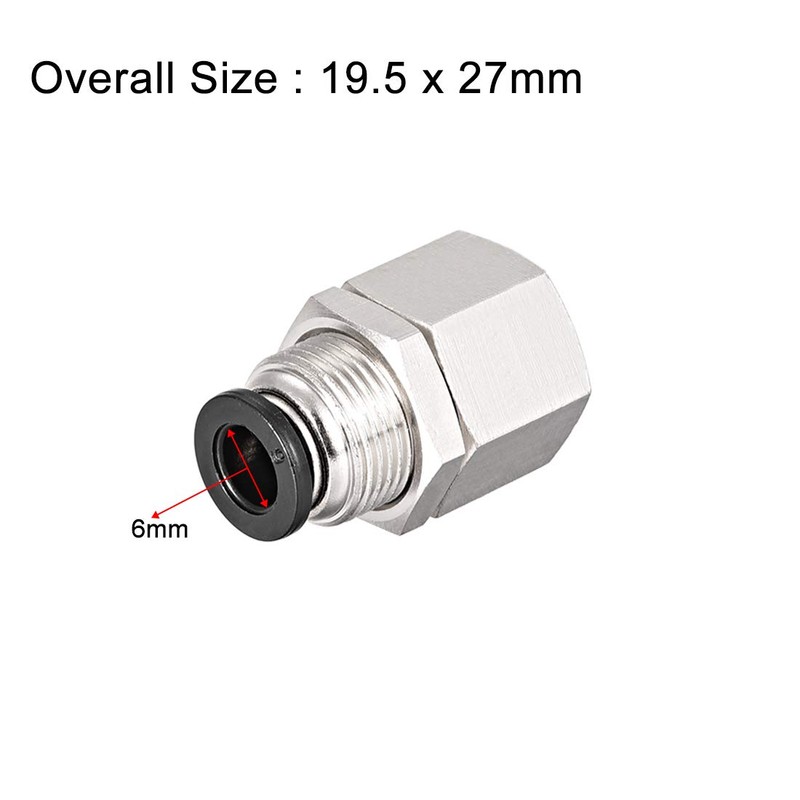 sourcing map 6mm Tube to 1/4 BSPT Push Lock Fitting,