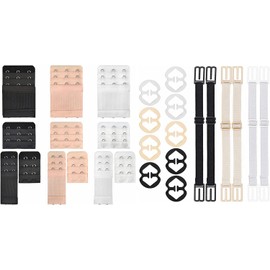 GeorgeX 12/18/27 Pcs Extensor de Brasier para Mujer Correas de Gancho de Extensión Elásticas para Mujer, 3 Colores (3 Filas x 2 Ganchos, 3 Filas x 3 Ganchos, 3 Filas x 4 Ganchos，3 Filas x 1 Ganchos)