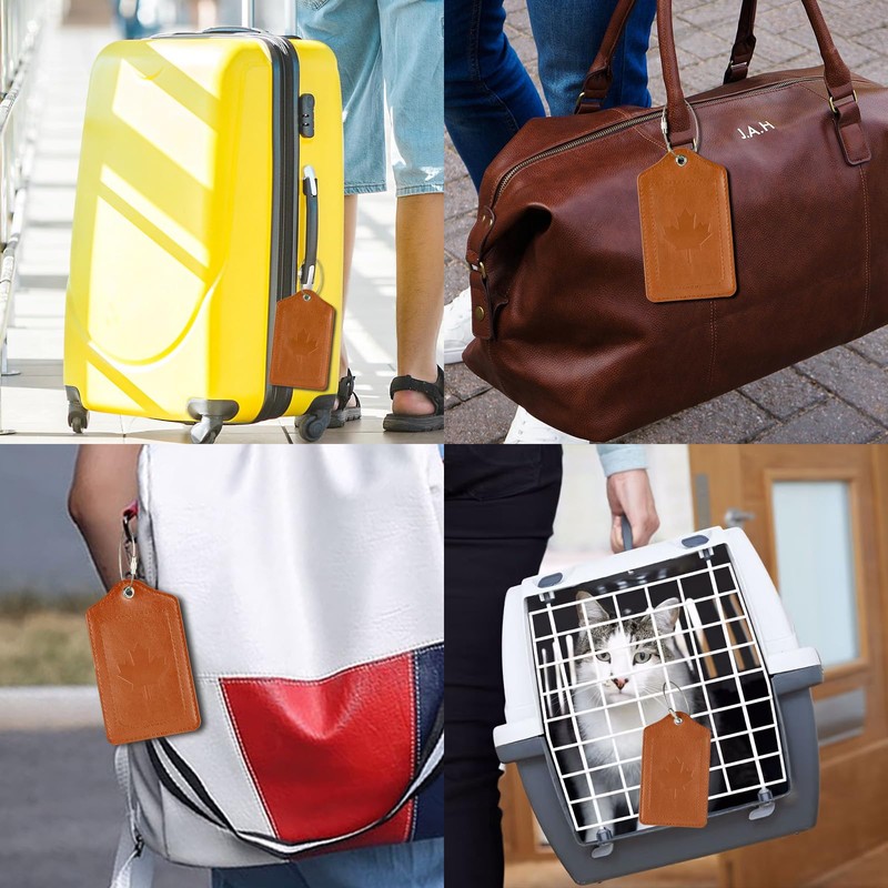 3 Pack Luggage Tags,Anyos Premium PU Travel Bag Labels Suitcase