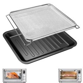 GWYSY Air Fryer Toaster Oven Accessories for COSORI Smart 12 in 1 C130 CS130 CO130 Convection Oven, 14’’*12’’ Non-Stick Air Fryer Rack Replacement Parts Grill Pan Grill Plate Crisper Plate Tray