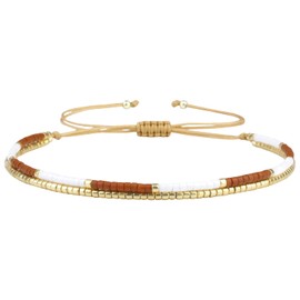 KELITCH Miyuki Bead Bracelets Double Strand Bracelets Adjustable Women's Charm Bracelets Chic Style, Miyuki, No-Gem-Tye