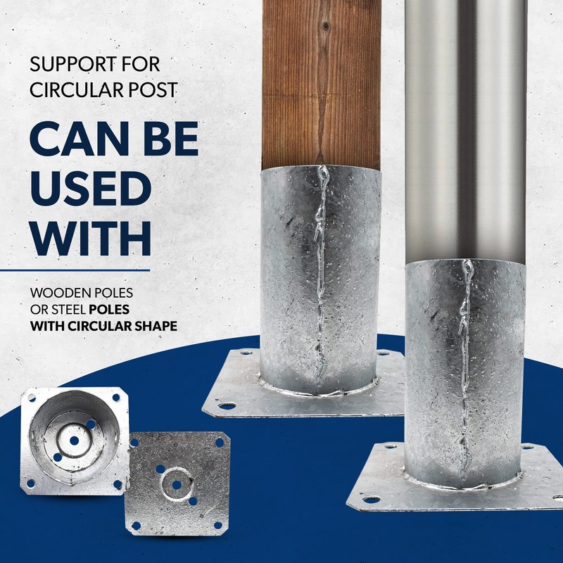 DOJA Barcelona Round Post Holder, 81mm x 150mm x 150mm,