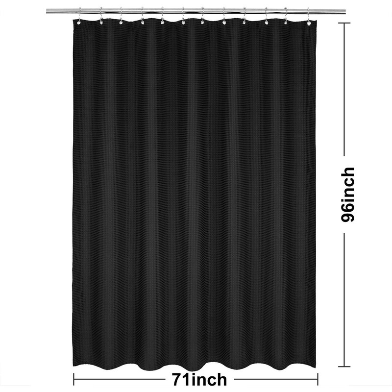 Extra-Long Waffle Weave Shower Curtain 71" W x 96" H