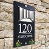 Custom Signs Solar Illuminated Modern Anthracite House Number Sign 24cm
