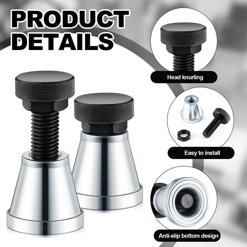 Gisafai 4 PCS Adjustable Machinist Jack Set Heavy Duty Steel