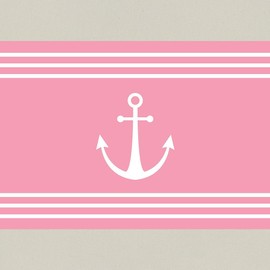 CafePress Nautical Anchor Pink Canvas Tote Top Zipper Closure