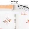 100 Pcs Binder Clips Metal Hollow Cat Shape Rose Gold