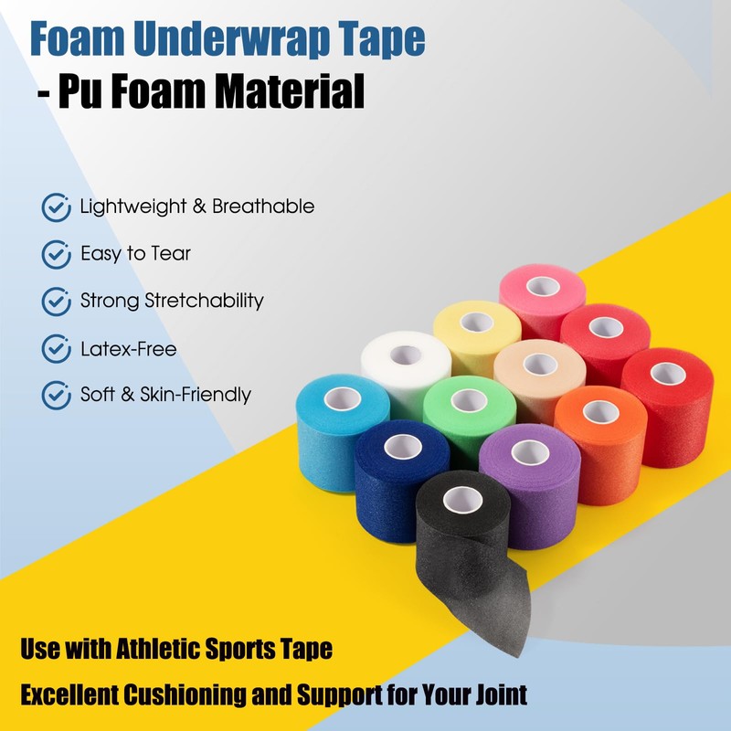 Pre Wrap Athletic Tape 2 Pack, 7cm x 27m Athletic