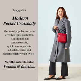 Baggallini Women's Modern Pocket Crossbody, Crimson Red