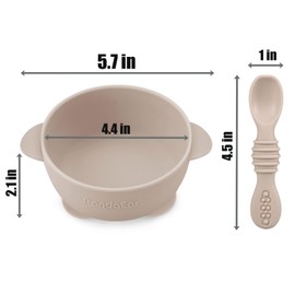 PandaEar 3 Pack Silicone Suction Baby Bowls & 3 Baby Feeding Spoons | Non-Slip Stay Put Bowls & Soft Silicone First Stage Spoons for Toddlers, BPA-Free Baby Led Weaning Set