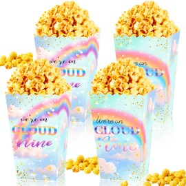 LaVenty 12 PCS On Cloud 9 Popcorn Boxes On Cloud 9 Party Favor Bags Treat Bags Candy Goodie Bags for On Cloud 9 Birthday Party Supplies