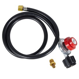 BESTFIRE Adjustable Propane Hose with Regulator, 4 Feet High Pressure 0-20 PSI Gas Burner Hose Replacement, Regulator for Propane Tank and Hose for LP Gas Cooker, Burner, Smoker