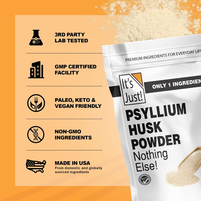 It's Just! - Psyllium Husk Powder, Easy Mixing Dietary Fiber,