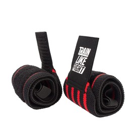TRAINLIKEFIGHT - Strong Wraps Wrist Guards for Cross Training, Calisthenia, Gymnastic Exercises, Protection for Your Wrists - Black & Red - S