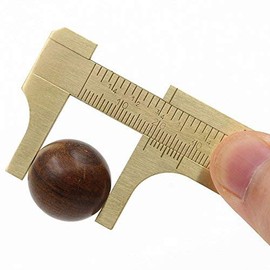 EKLOEN Mini Brass Sliding 80mm Double Scale Caliper for Measuring Gemstones and Jewelry Components Bead