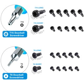 Ring Doorbell Screwdriver Replacement - Double-Ended T6 T15 Security Screws Spare Screws for Ring Doorbell, 20 PCS Screws Ring 2nd Gen Screws Replacement Ring Door Bell Screws (Blue)