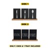CHONIC Farmhouse Silverware Holder, Rustic Wood Silverware Caddy with Tray,