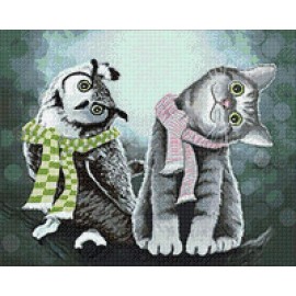 Crafting Spark Owl with Kitten CS2571 19.7 x 15.8 inches Crafting Spark Diamond Painting Kit