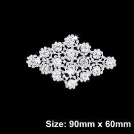 Trimming Shop Rhinestone Motif Diamante Crystals Sew on Applique Patch - Perfect for Wedding Bridal Dress, Casual or Formal Wear Fashion Accessories 90mm x 60mm (approx) Patch No. 008