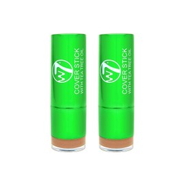 W7 Tea Tree Concealer Stick - Creamy, Skin Soothing Formula For Blemishes & Redness - Long-Lasting Concealer Makeup (Medium/Deep) - 2 Pack