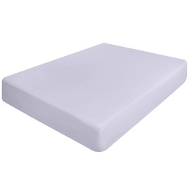 White king size fitted sheets Microfibre Bottom bedsheet Deep Pocket 12 inch (30 cm) Corners elastic No Pillowcases mattress protector kingsize bed Soft & Comfortable Easy Care