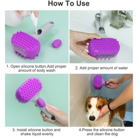 Bath Brush for Dogs and Cats, 2 in 1 Massager and Pet Soap Dispenser, Shampoo Dispenser for Dogs, Pet Comb, Remove Excess Hair, Wash, Massage