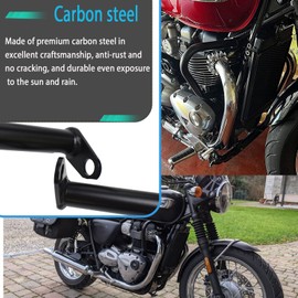 SHINKXMT Motorcycle Engine Highway Guard Crash Bar Bumper Frame Protection fit for Tri-um-ph Bonneville T100 T120 Bobber Street Twin Thruxton R/F/1200 Accessories 2017-2022 (Chrome)