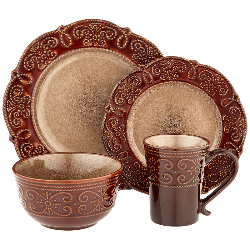 Elama’s Salia 16 Piece Stoneware Dinnerware Set