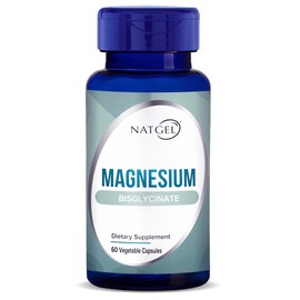NATGEL NatGel Magnesium Glycinate 200mg | 60 Veggie Capsules | High Absorption for Relaxation, Sleep & Muscle Support | Gentle & Non-GMO